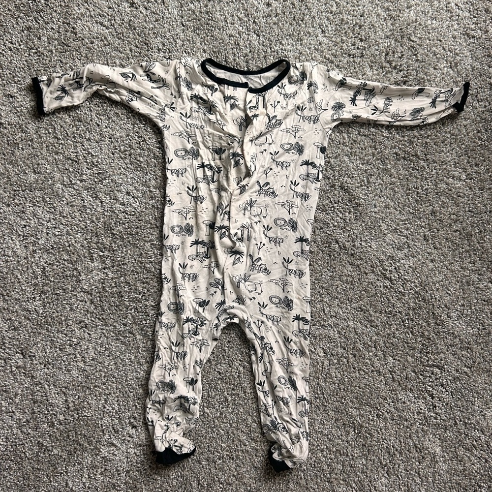 Magnetic Me Cream and Black Footies One Piece